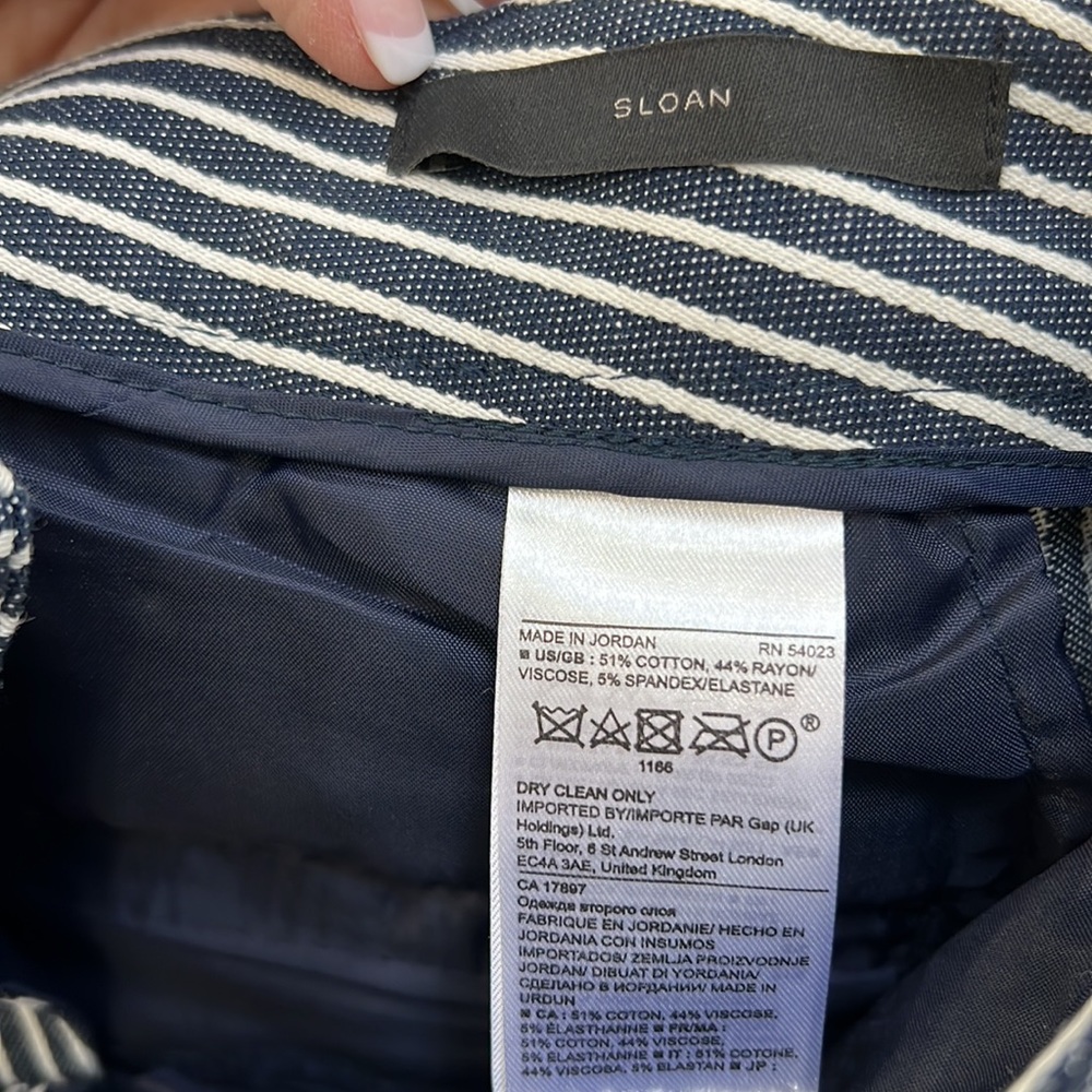 Banana Republic “Sloan” Blue and White Striped Dress Pant, size 2 - Picture 12 of 12